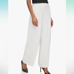 (R) KARL LAGERFELD women's suit trousers, siz12,Elegant White Wide-Leg/Trousers